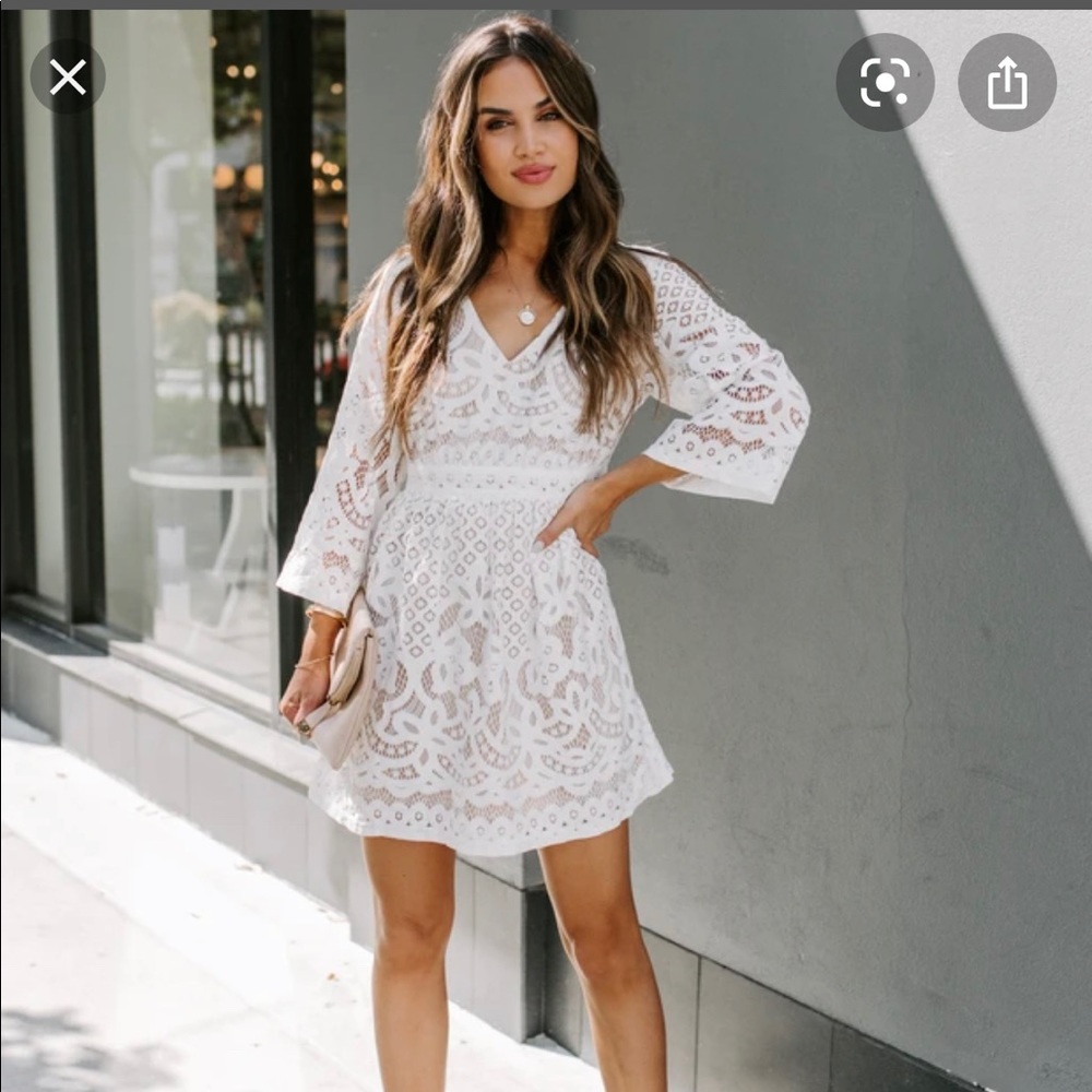 Vici- Can’t Help Falling in Love Lace Dress- White